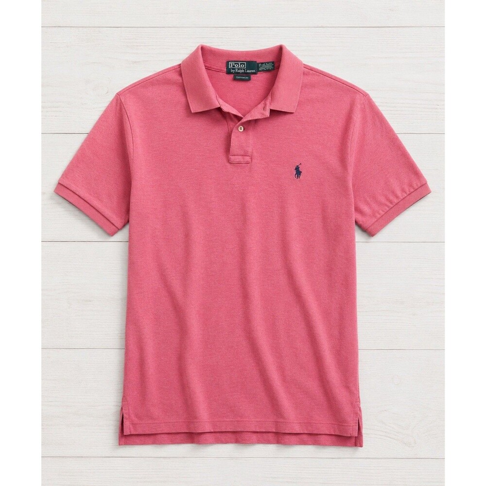 Polo Ralph Lauren Men's XL Custom Fit Pink Heather Short Sleeve Polo Shirt